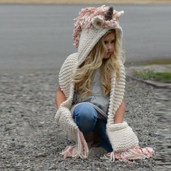Gorro de animal con capucha de unicornio