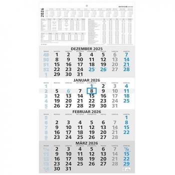 Neumann 4-Monatskalender 2026 blau mit Kopftafel