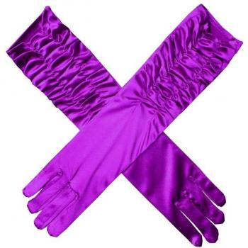 Accessoires de mariage gants de mariée satin long bleu