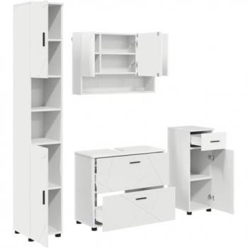 Ensemble de meubles de salle de bain blanc avec 4 tiroirs