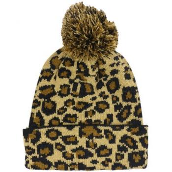 Elastic Leopard Beanie for Girls