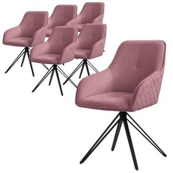 Sillones Giratorios 6x en Rosa Antiguo con Diseño Ergonómico