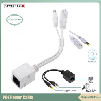 12-48V Passive POE Injector Cable Kit for IP Cameras