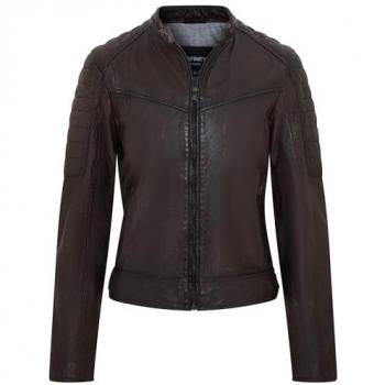 Women's Infinity Horten Dark Brown Quilted Leather Motorcycle Jacket – Size L
