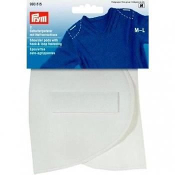 Prym White Hook and Loop Shoulder Pads M-L, 2 Pack