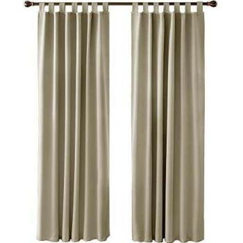 Deconovo Blickdichter Schlaufenschal 245x140 cm Creme 2er Set