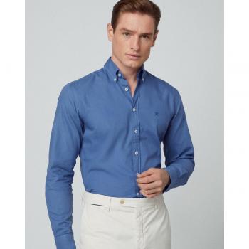 Camicia Garment Dyed Oxford Slim Fit Blu 3XL Hackett