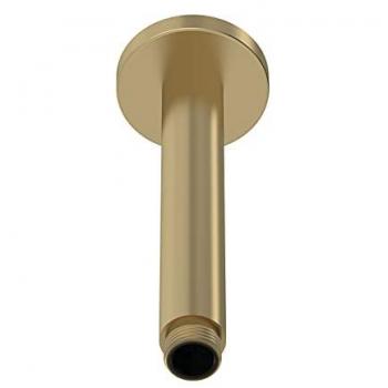 Brushed Brass 150mm Round Ceiling Mount Shower Arm