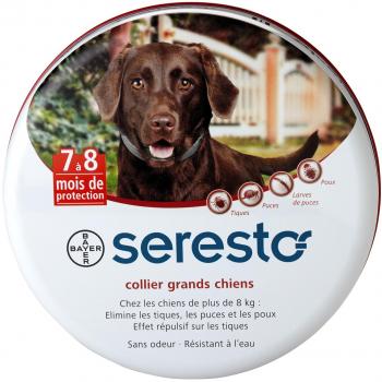 Collier antiparasitaire Seresto pour grands chiens pesant 8 kg ou plus