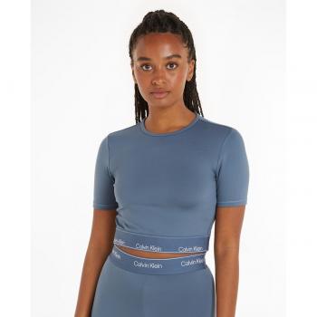 T-shirt cropped Calvin Klein Sport bleu femme
