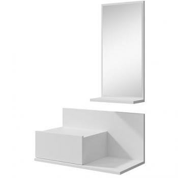 Mueble Colgante Isabela con Espejo y Cajón, Blanco
