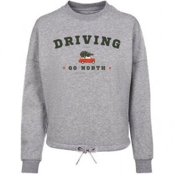 F4NT4STIC „Driving Home“ Weihnachtsgewand – Sweatshirt für Frauen in Grau (Größe XS)