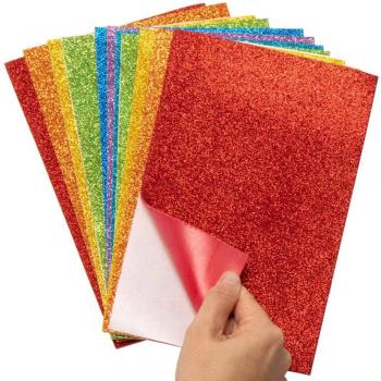 Rainbow Glitter Foam Sheets (Pack of 12)