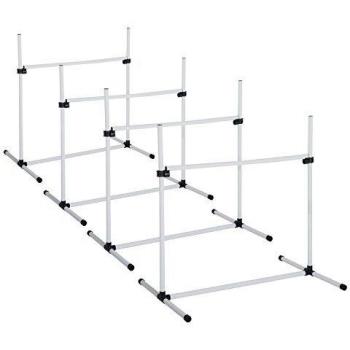 Pawhut Set de 4 Obstacles pour Chiens Agility avec Système de Maintien