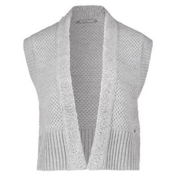 Betty & Co Damen Strickjacke ohne Arm, grau (light silver melange), Gr. 40