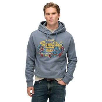 Felpa Superdry Tokyo con Cappuccio: Modello Flint Stone Blue Grey M