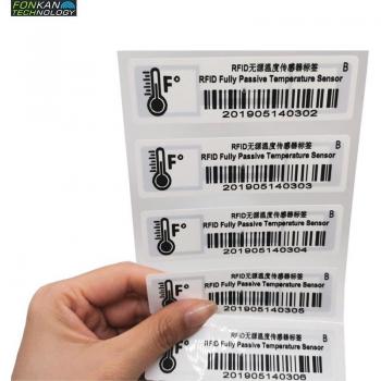 FONKAN UHF RFID Temperature Monitoring Sticker Tag 98x24mm