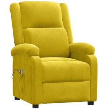 Fauteuil de relaxation électrique en velours jaune