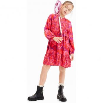 Vestido Rojo con Flores para Niños Desigual