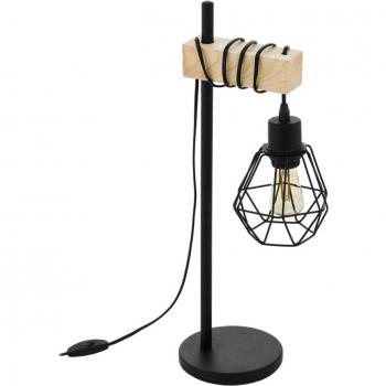 EGLO Townshend 5 Black Oak Table Lamp