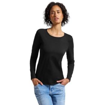 Langarm Shirt Street One – Damen 44, 100 % Baumwolle, Schwarz
