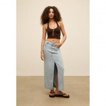 Blue Stradivarius D70 Flowing Denim Midi Skirt, Size 12