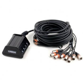 CYB8‑0C15 – Boîtier d’assemblage scénique XLR mâle/femelle 8 entrées, câble 15 m