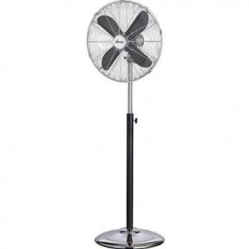 Ventilateur sur pied noir chromé 4 pales 3 vitesses