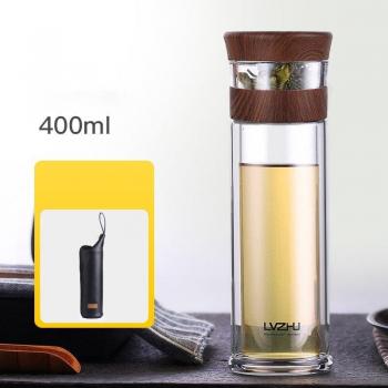 Botella de vidrio con doble pared y filtro infusor 400ML
