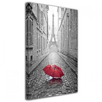 Tableau Artistique Tour Eiffel et Parapluie 50x80 cm