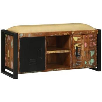 Eco‑Friendly Reclaimed Wood Bench Cabinet – 100 × 35 × 50 cm
