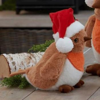 Samuel Alexander Christmas Robin Plush – 40cm Santa‑Hat Edition