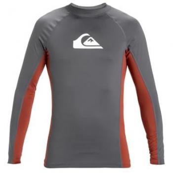 Quiksilver Rashguard Manica Lunga Grigio Rosso