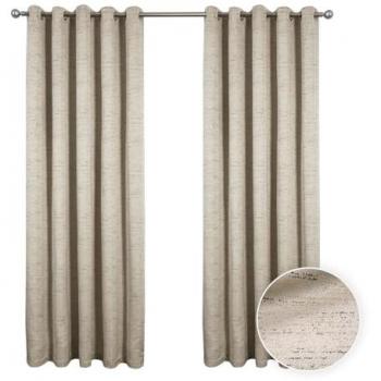 Rowan Natural Jacquard Eyelet Curtains