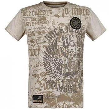 Rock Rebel by EMP Herren T-Shirt Rebel Soul in beige (Größe 3XL)