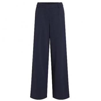 Vila Pantalon taille haute ample bleu marine