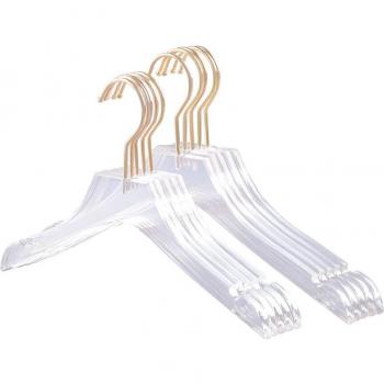 5 Pcs Gold Hook Acrylic Clothes Hangers for Women and Children
