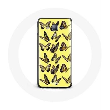 Butterfly Design Case for Samsung Galaxy J7 2016 Yellow Background