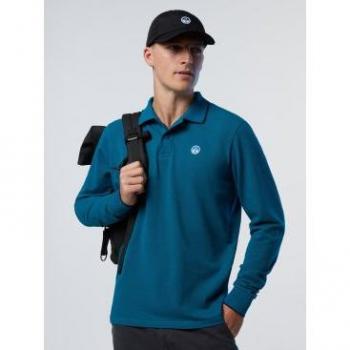 Polos North Sails Hombre 692454 – Azul, Manga Larga, Algodón – Estilo Casual 2024