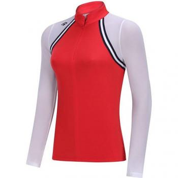 Été Golf Couture – T‑shirt soyeux protection UV femme