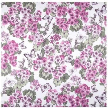 Tissu coton enduit géraniums rose – 4 m²