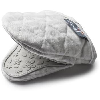 Gingham Design Silicone Quick‑Grab Oven Mitt – Zeal (Light Grey)