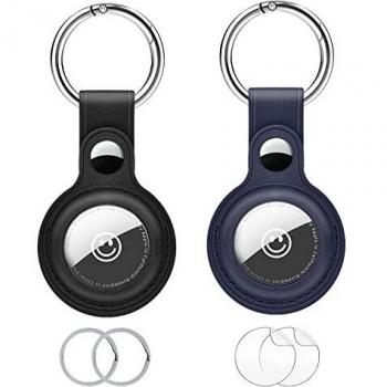 Two-Pack Leather AirTag Keyholder