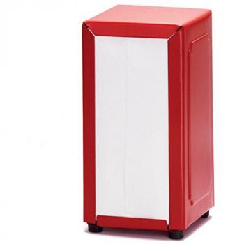 TableCraft Red Napkin Station – Stainless Steel, 250 Serviette Capacity