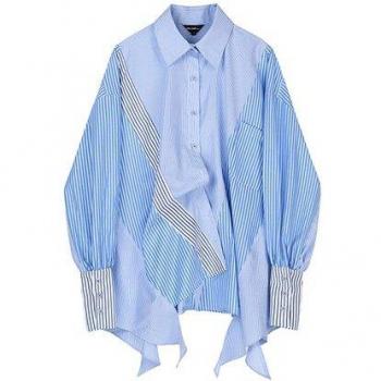 Tunique rayée SuperAen, design patchwork femme, longueur pleine