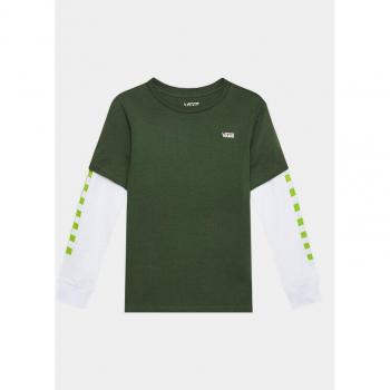 Vans Boys Long Check Zwei-Teilbluse – Khakifarben – Standardpassform (VN0A49OY)