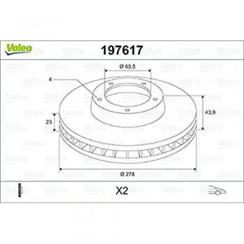 Disque de frein VALEO 197617