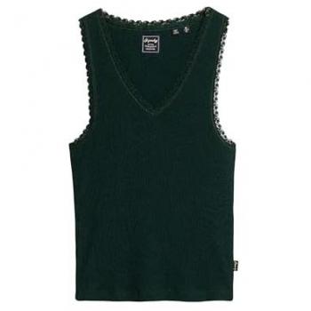 Camiseta Athletic Essentials de mujer Superdry con encaje blanca (XXS/XS)