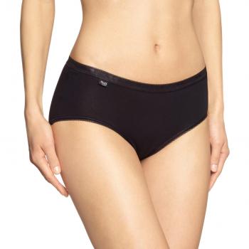 Sloggi Basic+ Midi 2er Slip, Schwarz, Damen, Größe 40