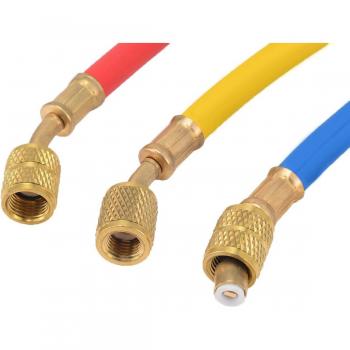 3pcs R134a R410a Refrigeration Manifold Gauge Set A/C Charging Hoses 800PSI 19cm 1/4 SAE Female